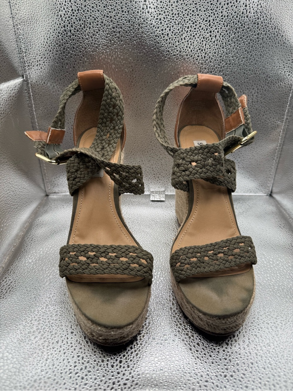 Steve Madden Olive Braided Espadrille Wedge Sandals
